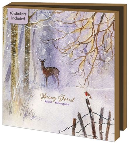 Kaartenmapje met env, vierkant: WMC1360 - Snowy Forest, Rachel McNaughton