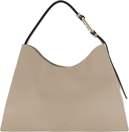 FURLA Leren Schoudertas Nuvola Hobo Avena Beige
