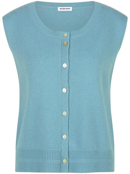 Gebreid vest Van Peter Hahn turquoise