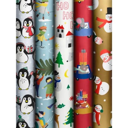 Stewo kerst cadeaupapier jolly animals, formaat 70 x 300 cm assorti