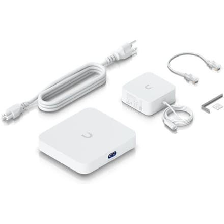 Ubiquiti Cloud Gateway Max 512GB SSD - Gateway/controller 5x Ethernet 2.5Gbps - IPv6 ondersteuning - Netadapter meegeleverd - Wit