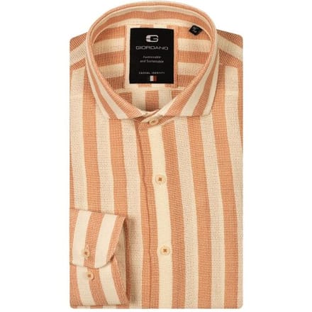 Giordano Overhemd Row Cutaway Structure Stripe Pastel Roze / male