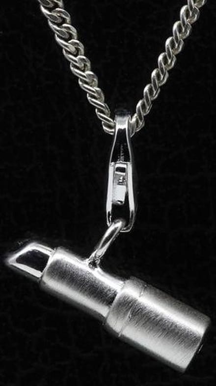 Zilveren Lippenstift zilver hanger én bedel