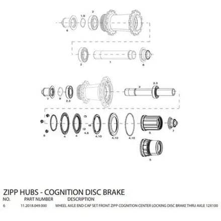 Voorwielasuiteinden Zipp cognition db 12x100
