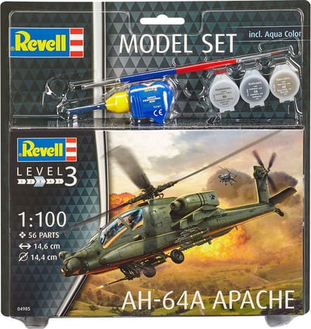 Revell Modelbouwpakket Militaire voertuigen - 64985 AH-64A Apache - Model Set Plastic - 1:100 - Modelbouw