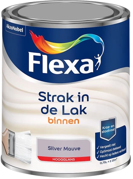 Flexa - Strak In De Lak Binnenlak Hoogglans - Silver Mauve - Mengverf - 750 Ml