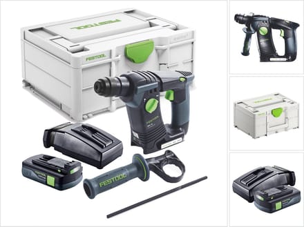 Festool BHC 18-Basic accuboormachine 18 V 1,8 J SDS Plus Brushless + 1x accu 3,0 Ah + oplader + Systainer