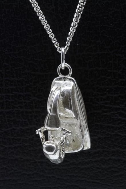 Zilveren Jet skiër massief ketting hanger