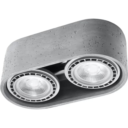 Sollux Lighting Plafondlamp Basic - GU10/ES111 - grijs - concreet - 9x27x14cm