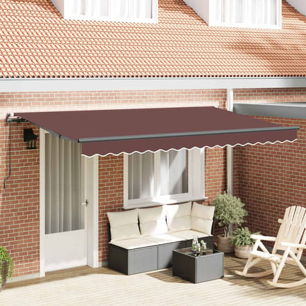 vidaXL - Uitschuifbare - luifel - Bruin - 400 - x - 200 - cm - Stof
