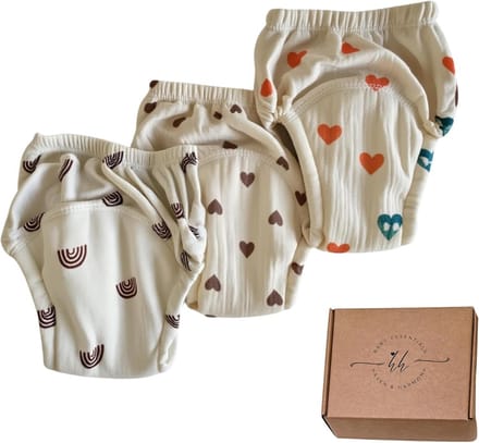 Set van 3 Herbruikbare Baby Luiers, Wasbaar en Ademend, Kleurmix