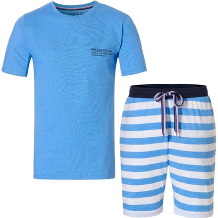 Phil & Co Shortama heren maritim pyjama set gestreept