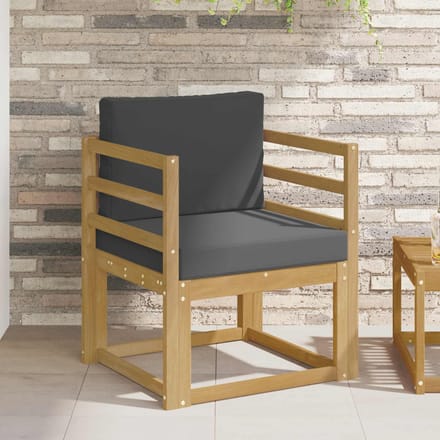 vidaXL - Buitensofa - Polyester - Wit - en - Anthraciet
