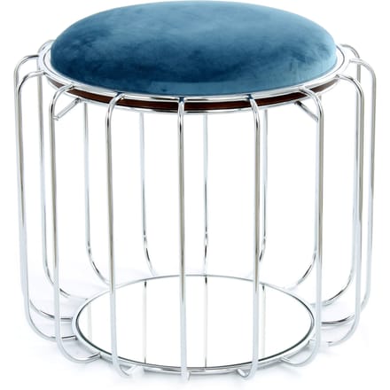 Bijzettafel / Pouf Comfortable 100 Petrol / Zilver