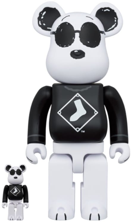 400% & 100% Bearbrick Set - Snoopy White Sox (MLB x Peanuts)
