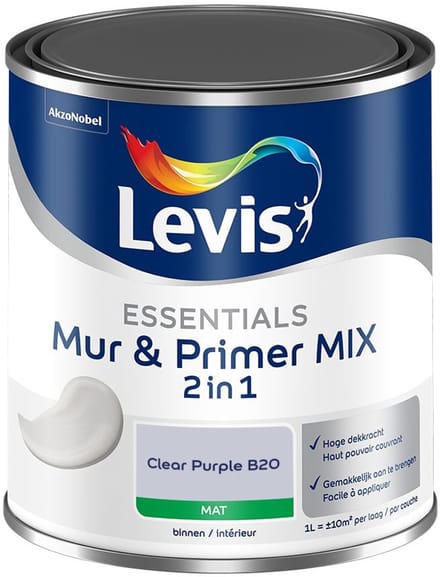 Levis - Essentials Mur & Primer Mix - Clear Purple B20 - Mengverf - 1 L
