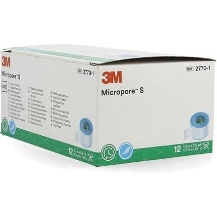 Micropore S 3m Hechtpleister 2,5x500cm 12