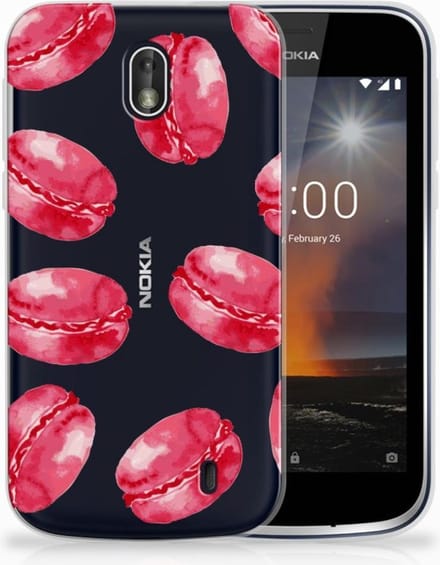 TPU Hoesje voor Nokia 1 Siliconen Case Pink Macarons