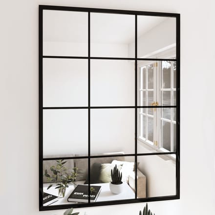 vidaXL - Wandspiegels - 2 - st - 80x60 - cm - metaal - zwart