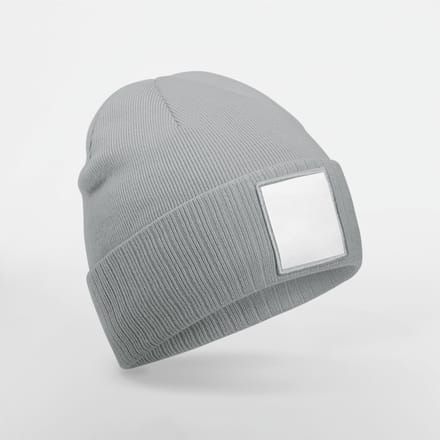 Beechfield Muts met patch B337R - Ash/White - One size