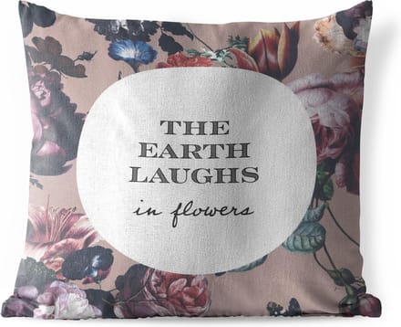 Sierkussen Buiten - Bloemen - Quotes - Aarde - 60x60 cm - Weerbestendig
