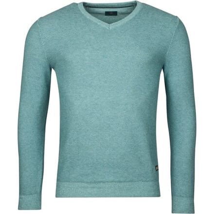 Baileys Trui Two-Tone Jacquard Interlock V-Neck Allover Plated Sky Blue Melange / male