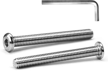 Inbusschroeven Platte Kop M8 x 70 mm RVS A2 V2A Volledig Schroefdraad 10 Stuks