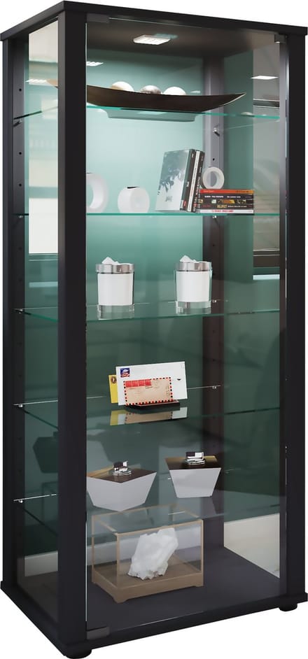 Houten vitrinekast Glazen vitrinekast Staande vitrinekast Kavisa L