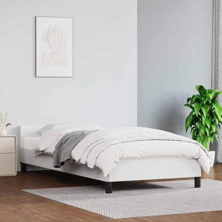 vidaXL - Bedframe - met - hoofdeinde - zonder - matras - 80x200 - cm - wit
