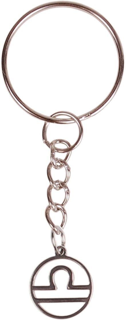 Sleutelhanger/Tashangertje - Zilverkleurige Sleutelring - hanger sterrenbeeld Weegschaal