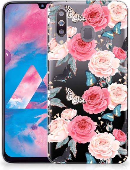 Samsung Galaxy M30 TPU Case Butterfly Roses