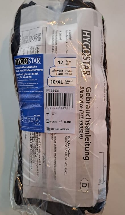 Hygostar werkhandschoen Black Ace maat XL/10 per 12 paar