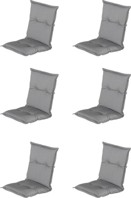 Hartman - Tuinkussen - Lage Rug - Grey - 100x50cm - Standenstoel - 6st
