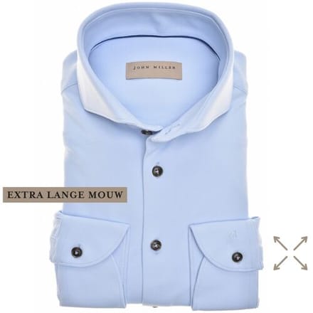 John Miller Overhemd Slim Hyperstretch Longer Sleeve Mouwlengte 7 Licht Blauw / male