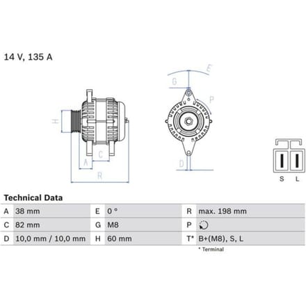 Driefasige generator BOSCH 0 986 082 190