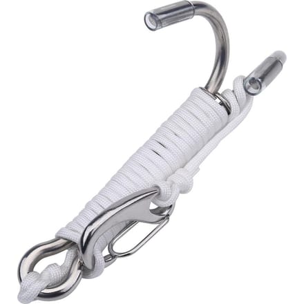Crochet de dérive récifale double en acier inoxydable pour plongée sous-marine avec ligne pour plongée en grotte (blanc) blanc