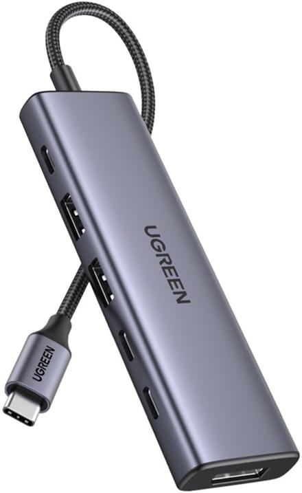 Ugreen 6-Poorts Usb-C Hub Met Displayport 4K En Pd100W Voor Laptops