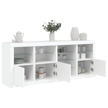 vidaXL - Dressoir - met - LED-verlichting - 164x37x67 - cm - wit