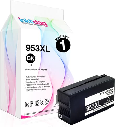 Inktdag inktcartridges voor HP 953xl zwart, Hoge Capaciteit (1stuk)