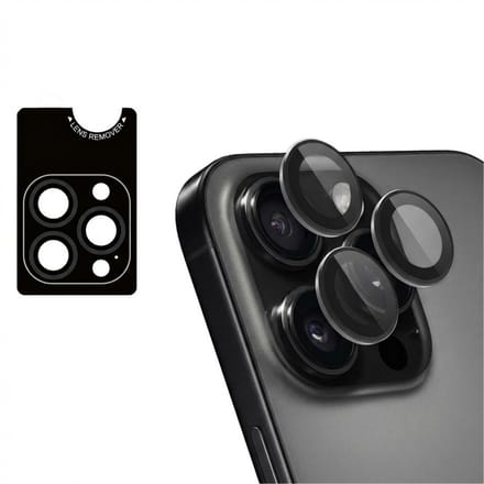 imoshion Camera Lens Protector - Geschikt geschikt voor Apple iPhone 16 Pro/ geschikt voor Apple iPhone 16 Pro Max - 2 Pack - Black Titanium