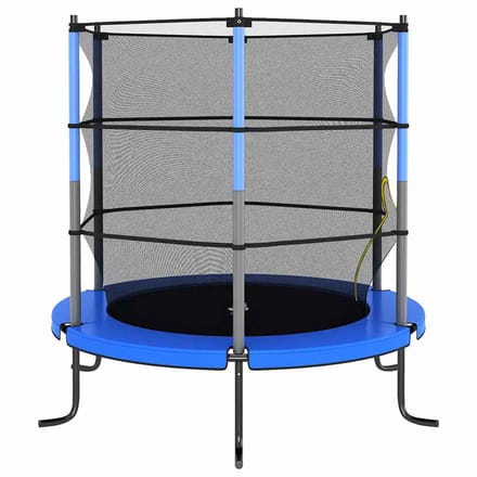 vidaXL - Trampoline - met - veiligheidsnet - rond - 140x160 - cm - blauw