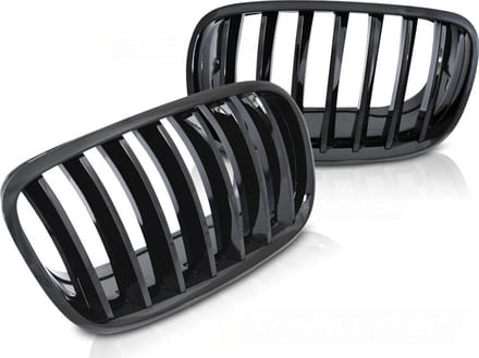 Grill BMW X5 E70 X6 E71 vanaf 2008 GLANZEND ZWART