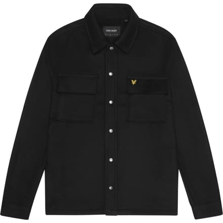 Lyle & Scott effen gitzwart overshirtjack