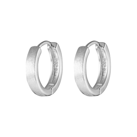 Zilveren Oorringen - Oorbellen Zilver - Geborsteld - 12mm