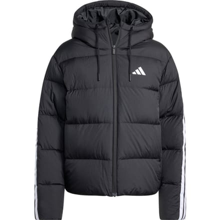 Adidas Essentials Climawarm 3 Stripes Puffer Down Jas Met Capuchon Dames Zwart