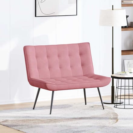 vidaXL - Bankje - 110x74x84 - cm - fluweel - roze
