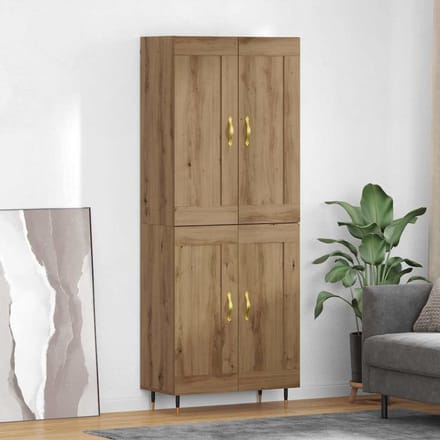 vidaXL Highboard Artisan Eiken 69,5 x 34 x 90 cm Bewerkt hout