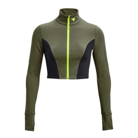 Under Armour Project Rock kort sportjack voor dames (Groen, Zwart)