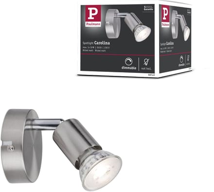 Spotlight Carolina GU10 230V max. 10W dimbaar Nikkel mat