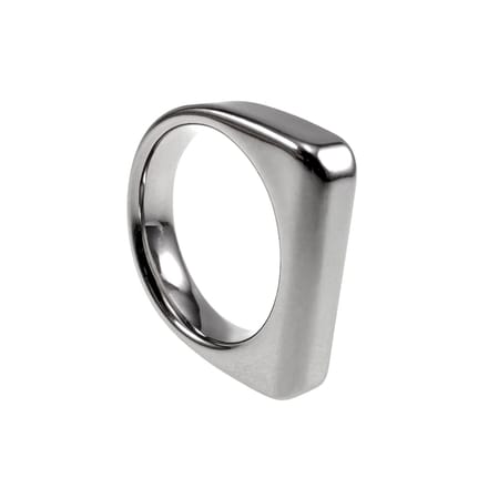 Minimalistische Ring met Rechthoekig Design, Ring Dames RVS Gepolijst